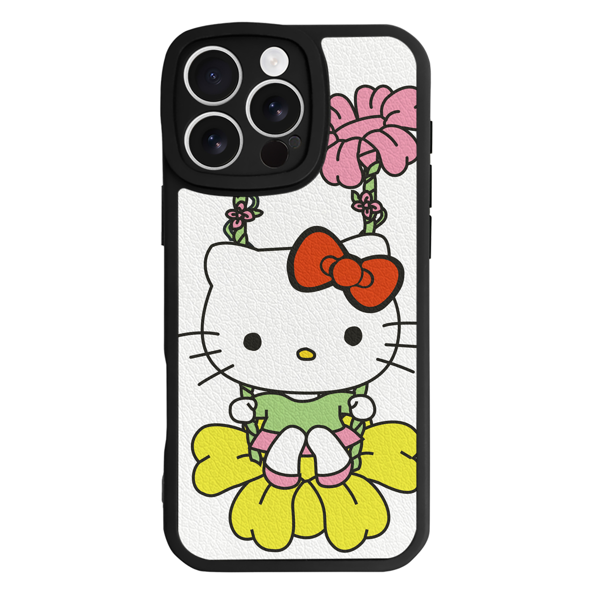 （画像用） Hello Kitty ハローキティ 【iPhone 16シリーズ対応】シリコンスマホケース（レザー調） 材質：シリコン